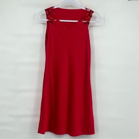 Vintage wow satin red night gown teddy sleep - Picture 1 of 6